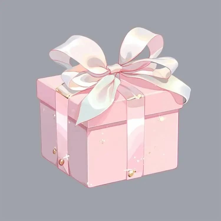 Pink gift box presentation image